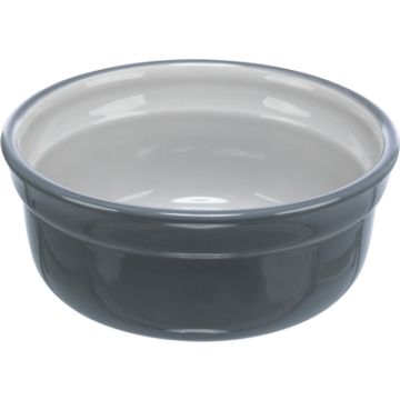 TRIXIE VOERBAK DRINKBAK KERAMIEK GRIJS / LICHTGRIJS 13X13 CM 250 ML 4 ST
