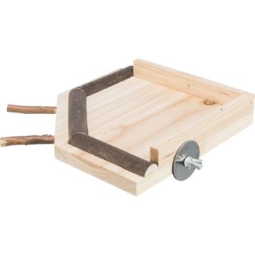 TRIXIE LANDINGSPLAATS MET ZITSTOKKEN HOUT NATUREL 19X19 CM