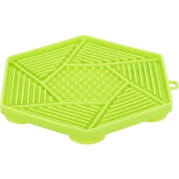 TRIXIE LICK'N'SNACK MAT MET ZUIGNAPPEN SILICONEN GROEN 17 CM