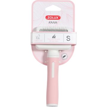ZOLUX ANAH SLICKERBORSTEL ROZE / WIT S 7,5X3,5X16,5 CM