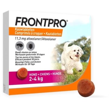 FRONTLINE FRONTPRO KAUWTABLETTEN S 2-4 KG 3 TBL