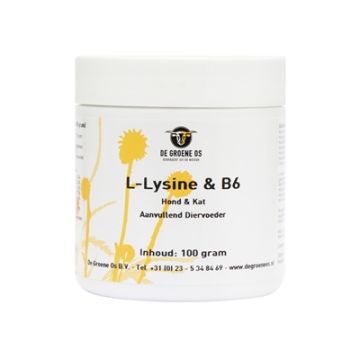 DE GROENE OS L-LYSINE / B6 HOND / KAT 100 GR