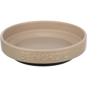 TRIXIE BE NORDIC VOERBAK KAT KERAMIEK / RUBBER TAUPE 16 CM