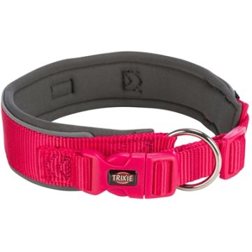 TRIXIE PREMIUM HALSBAND HOND EXTRA BREED FUCHSIA / GRAFIET GRIJS 33-42X3,5 CM