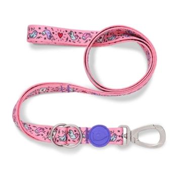 MORSO HONDENRIEM VERSTELBAAR GERECYCLED SWEET TWEET ROZE 65-200X2,5 CM 20-80 KG