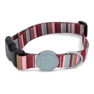 MORSO HALSBAND HOND GERECYCLED SKYLINE ROOD / ROZE 30-42X1,5 CM