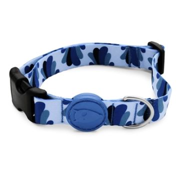 MORSO HALSBAND HOND GERECYCLED SPLASH BLAUW 30-42X1,5 CM