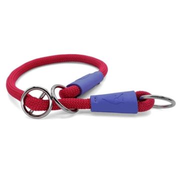 MORSO HALF SLIP HALSBAND HOND REGULAR ROPE GERECYCLED RED VELVET ROOD 45X1 CM