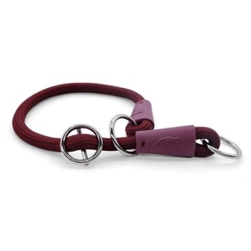 MORSO HALF SLIP HALSBAND HOND SOFT ROPE GERECYCLED PLUM PAARS 55X1 CM