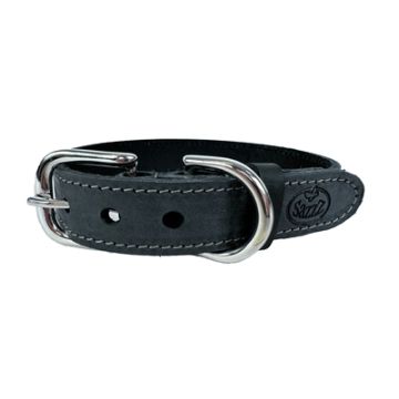 SAZZZ HALSBAND HOND NOMAD VINTAGE LEER ANTRACIET 32-39X2 CM