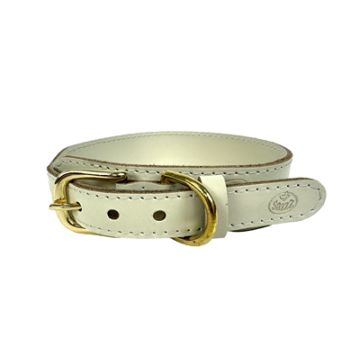 SAZZZ HALSBAND HOND PIONEER CLASSIC LEER CREME 32-39X3 CM