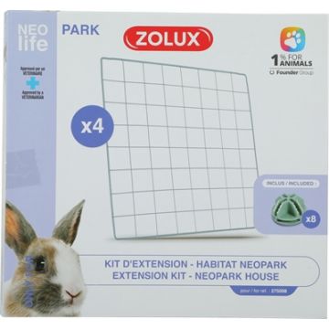 ZOLUX NEOLIFE NEOPARK KONIJN UITBEREIDINGSSET GAASPANELEN 35X35 CM 4 ST