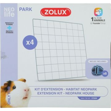 ZOLUX NEOLIFE NEOPARK CAVIA UITBEREIDINGSSET GAASPANELEN 35X35 CM 4 ST