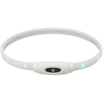 TRIXIE LICHTGEVENDE HALSBAND HOND USB SILICONEN OPLAADBAAR MEERKLEURIG 65X1,6 CM