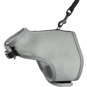 TRIXIE SOFTTUIG KAT MET RIEM GRIJS 24-42X120 CM