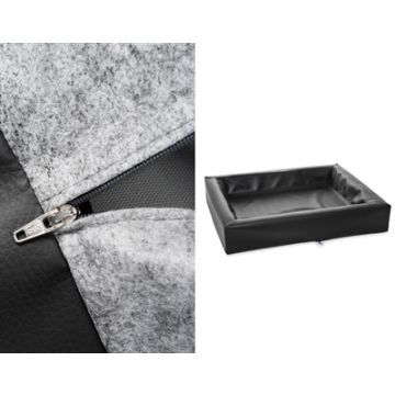 BIA BED KUNSTLEER HOES HONDENMAND ZWART BIA-60 70X60X12 CM