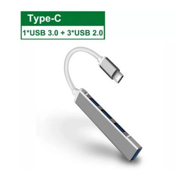 USB3.0 Hub - 4-poorts - Mini-hub- Multi Splitter - Hoge Snelheid 5Gbps voor Pc Computer USB - Multipoort type C