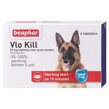 BEAPHAR VLO KILL+ GROTE HOND VANAF 11 KG 6 TABLETTEN