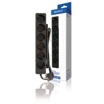 Valueline VLES615F001BL Stekkerdoos 6-wegs 1.50 M Zwart