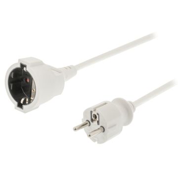 K&ouml;nig EC103F1WH Stroom Verlengkabel 3 M H05vv-f 3g1.5 Ip20 Wit