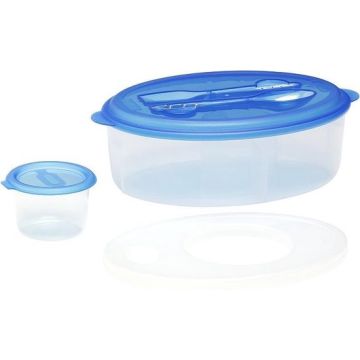 handige Lunchboxset kunststof 7 delig set van 2 stuks