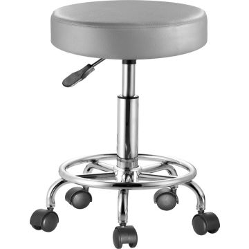 Rolkruk - Hoogte Verstelbaar 360° Draaibaar - 51-65cm Zithoogte Grijs