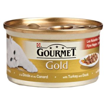 GOURMET GOLD FIJNE HAPJES KALKOEN / EEND 85 GR