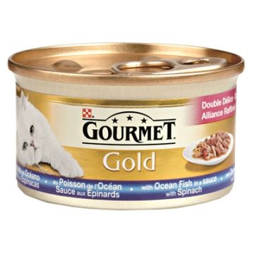 GOURMET GOLD LUXE MIX ZEEVIS IN SAUS MET SPINAZIE 85 GR