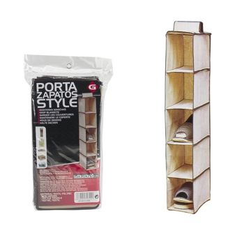 Kast organizer - hangende opberger - stof beige met 5 vakken 