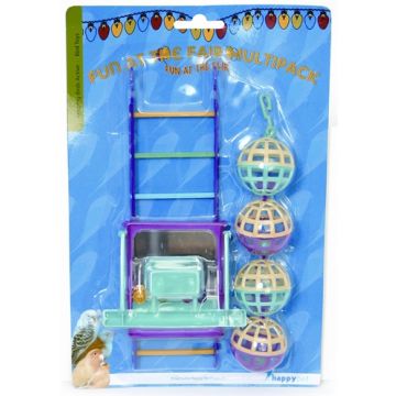 HAPPY PET BIRD TOY MP BAL/LADDER/PERCH 22X10X4 CM