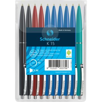 Schneider S-3081-2-3-4 Balpen K15 10s Assorti Kleuren In Headerbag