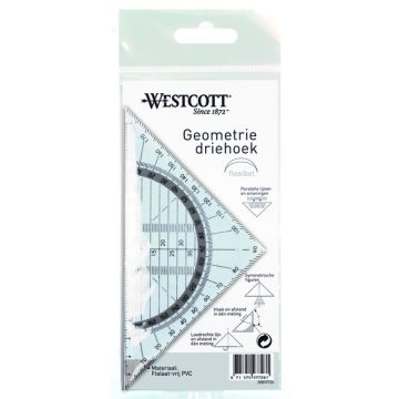 Kangaro K-20837726 Geodriehoek Onbreekbaar 14 cm Transparant