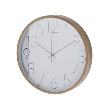 Wandklok Houtlook 30.5x4 cm Wit/Hout