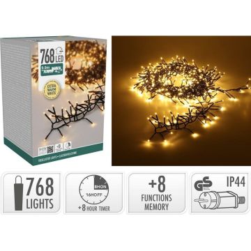 Cluster LED-Verlichting 768 LED&#039;s 990 cm Extra Warm Wit Zwart