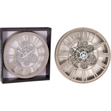 Analoge Wandklok met Roterend Uurwerk 38.7 cm Zand