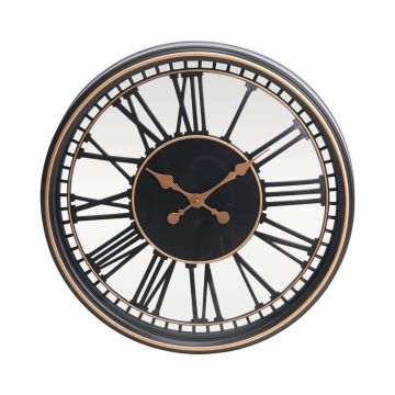 Analoge Wandklok 49.5 cm Zwart/Goud