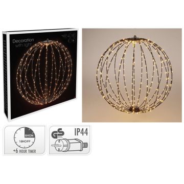 Decoratie LED Bal 40 cm 240 LED&#039;s Warm Wit Zwart