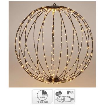 Decoratie LED Bal 50 cm 320 LED&#039;s Warm Wit Zwart