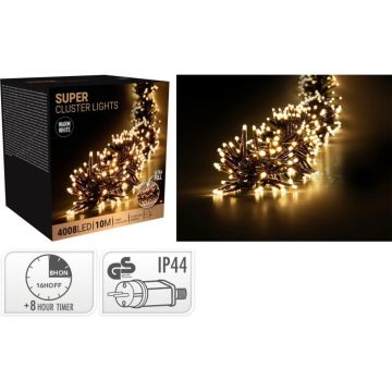 Super Cluster LED-Verlichting 4008 LED&#039;s 1000 cm Warm Wit Zwart