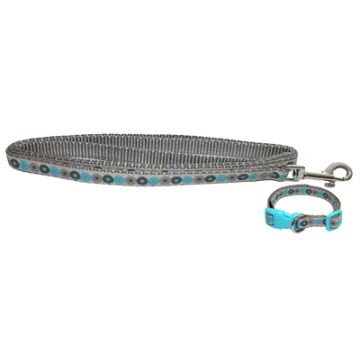 LITTLE RASCALS PUPPY HALSBAND MET LIJN BLAUW 22,5-36 CM