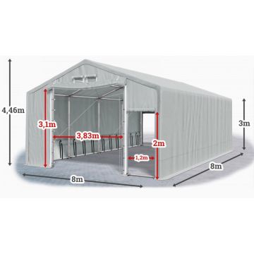Opslagtent Wikinger Premium 8 x 8 x 4,5 mtr