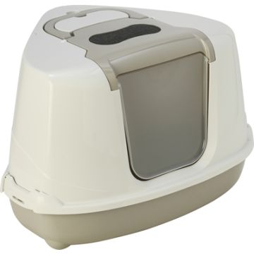 MODERNA HOEK KATTENBAK FLIP BEIGE 56X45X39 CM