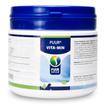PUUR NATUUR VITA-MIN (VITAMINEN EN MINERALEN) HOND EN KAT 250 GR