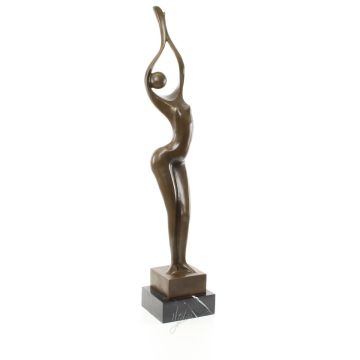 A MODERNIST BRONZE SCULPTURE OF A FEMALE NUDE