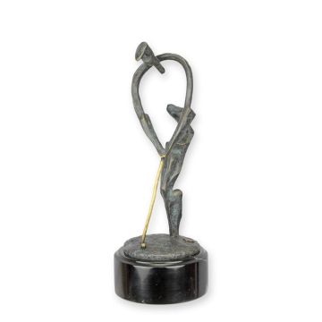 A MODERNIST BRONZE SCULPTURE OF A GOLFER