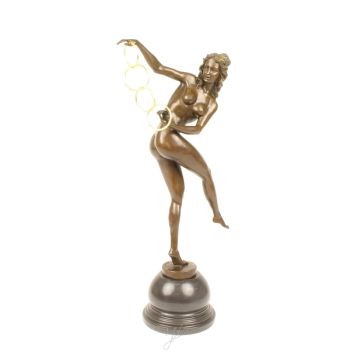 BRONZEN SCULPTUUR GENAAMD DE MAGISCHE RINGEN