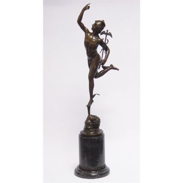 A BRONZE SCULPTURE OF MERCURY