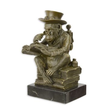 EEN BRONZEN STEAMPUNK SCULPTUUR VAN DE DARWIN AAP