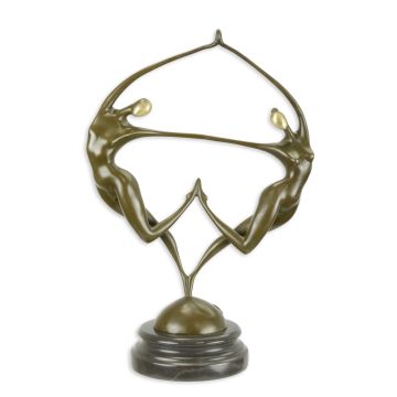 A MODERNIST BRONZE SCULPTURE OF TWO NUDE DANCERS