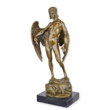 A BRONZE SCULPTURE OF ICARUS